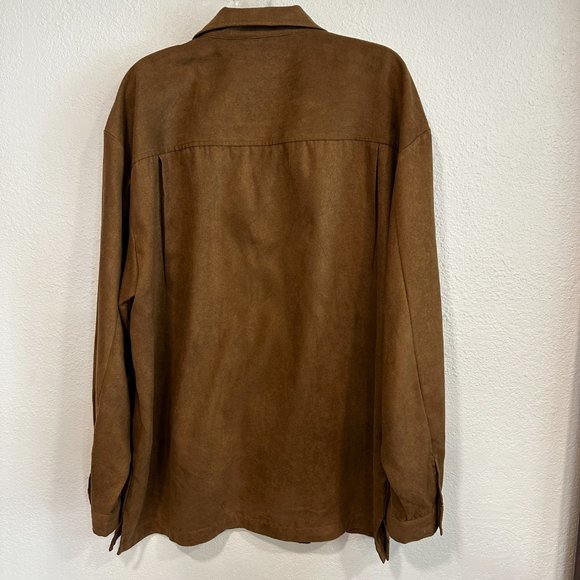 Michael Brandon Casual Heavy Brushed Shirt or Lightweight Jacket Brown Men Sz XL - Picture 2 of 7